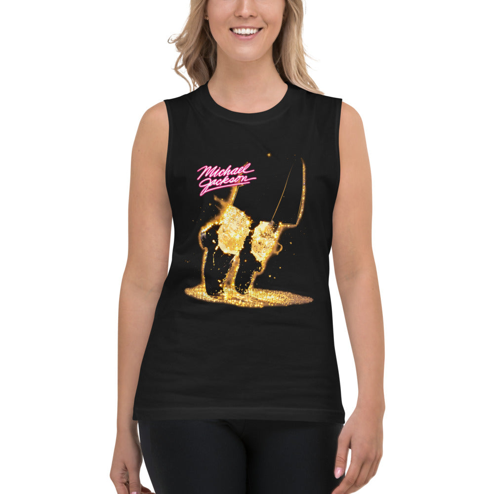 Sin Mangas Michael Jackson Glitter Socks Neon Pink - Modelo femenina