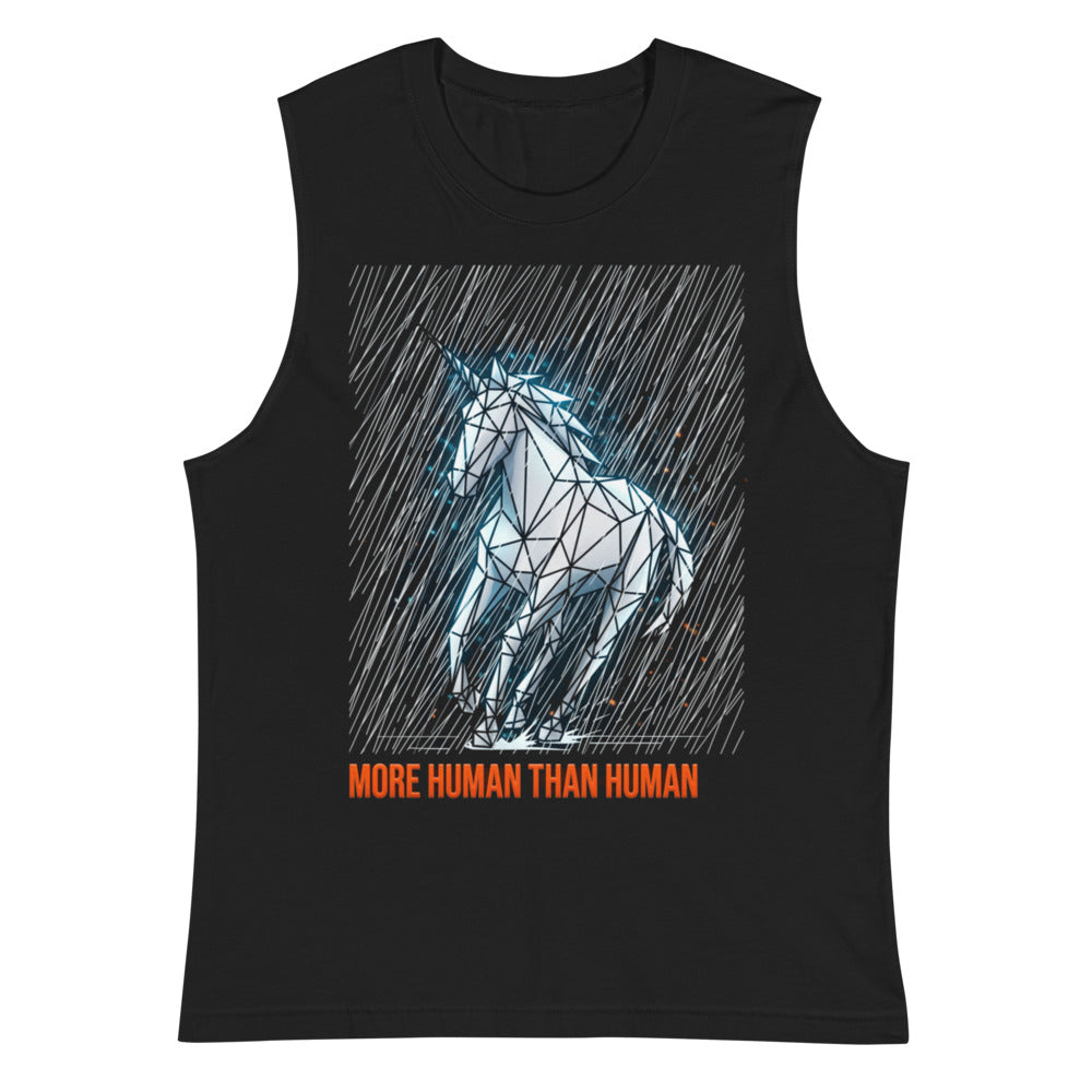 Sin Mangas More Human Than Human Geometric Unicorn - Plano