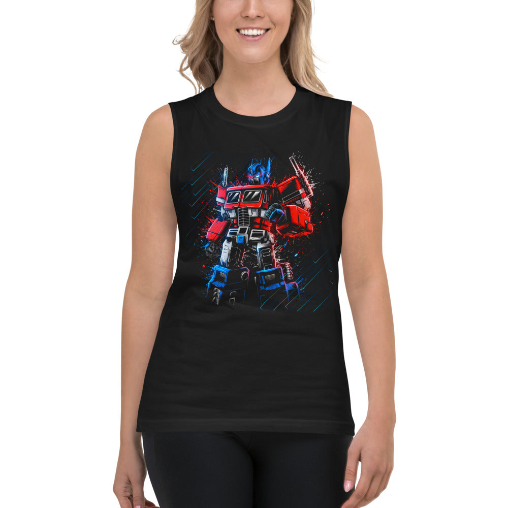 Sin Mangas Optimus Prime Neon Paint Splatter - Modelo femenina