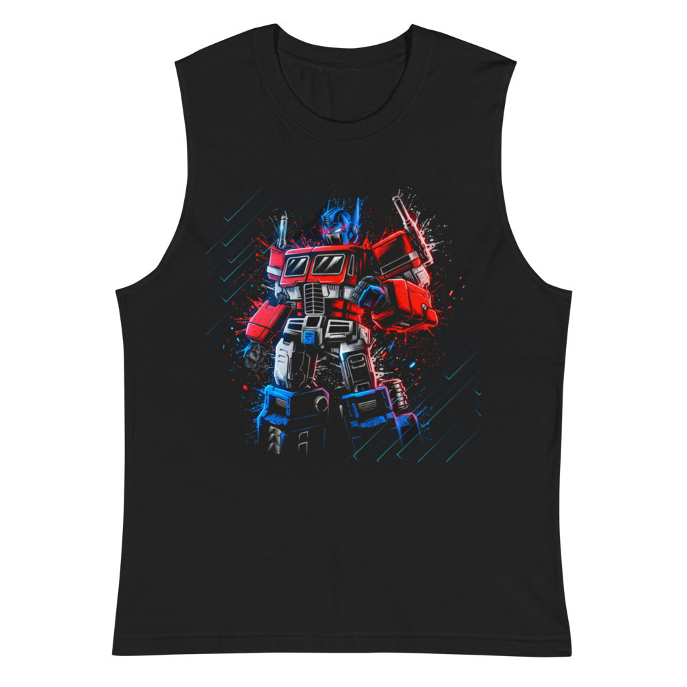 Sin Mangas Optimus Prime Neon Paint Splatter - Plano