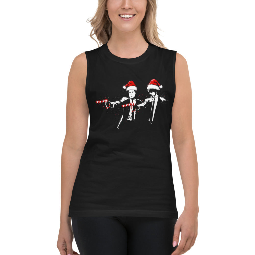Sin Mangas Pulp Fiction Santa Hats Candy Canes - Modelo femenina