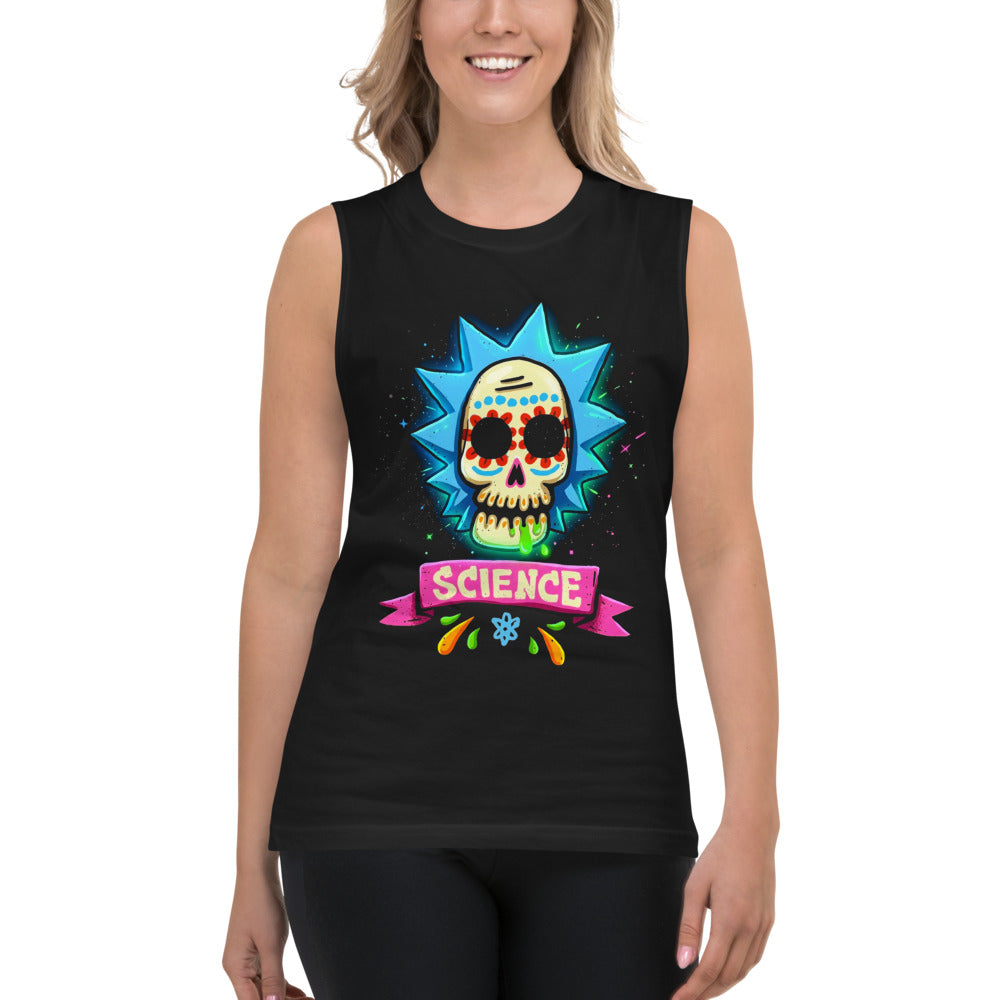 Sin Mangas Rick Sanchez Sugar Skull Science - Modelo femenina
