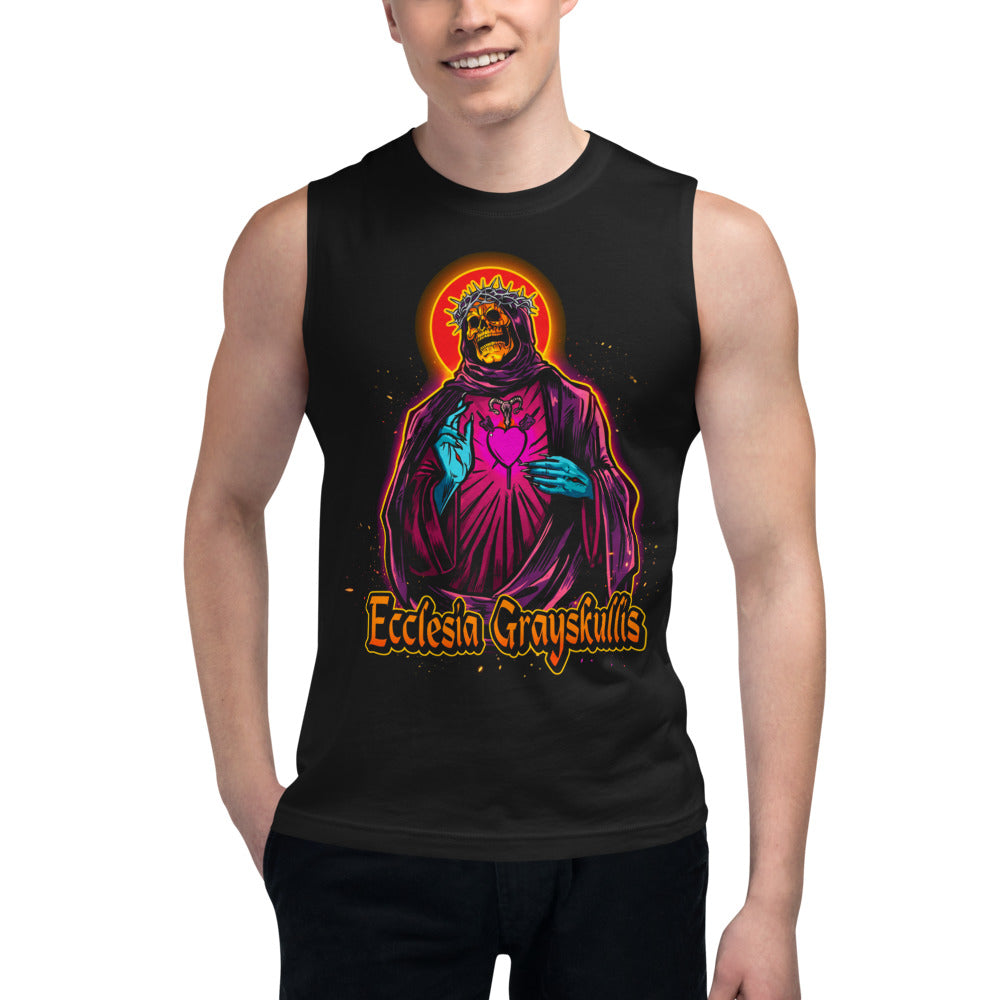 Sin Mangas Skeletor Ecclesia Grayskullis Pink Heart - Modelo masculino