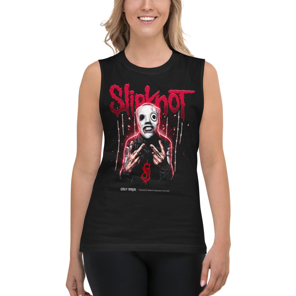 Sin Mangas Slipknot White Mask Barbed Wire - Modelo femenina