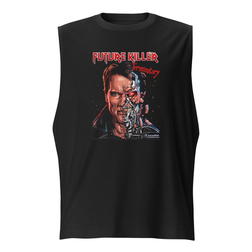 Sin Mangas Terminator Half Face Heavy Metal - Frente