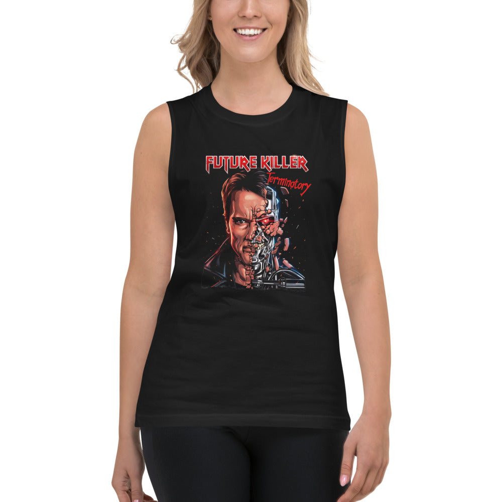 Sin Mangas Terminator Half Face Heavy Metal - Modelo femenina