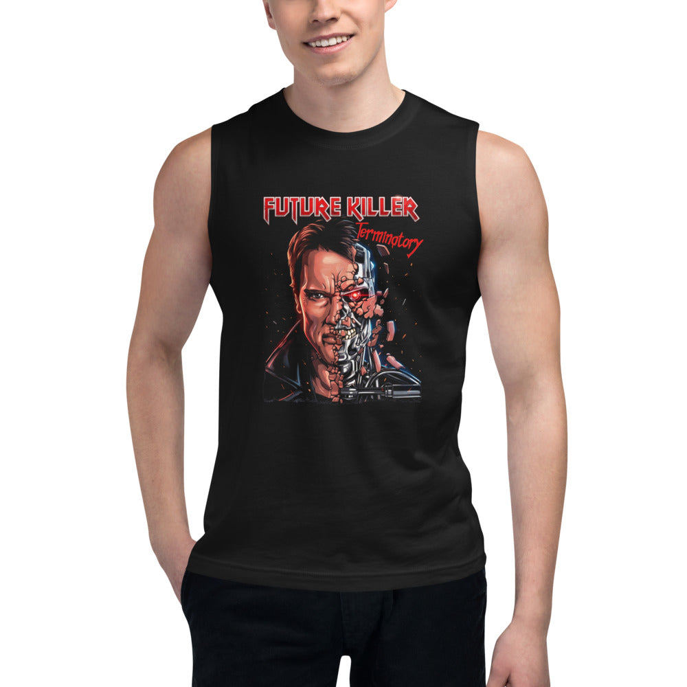 Sin Mangas Terminator Half Face Heavy Metal - Modelo masculino
