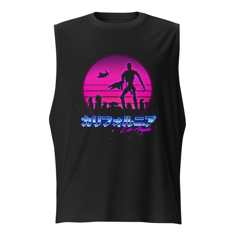 Sin Mangas Terminator Los Angeles Synthwave Endoskeleton - Frente