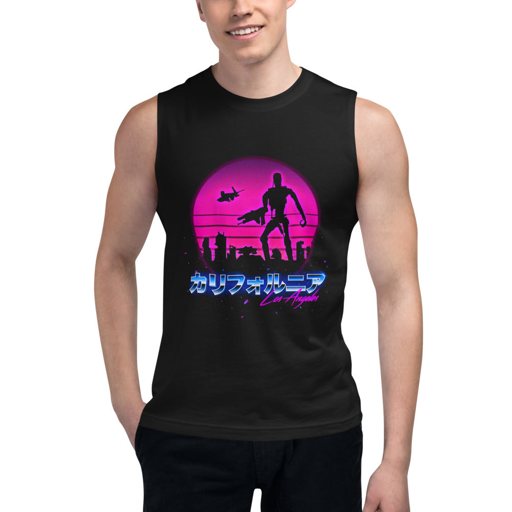 Sin Mangas Terminator Los Angeles Synthwave Endoskeleton - Modelo masculino
