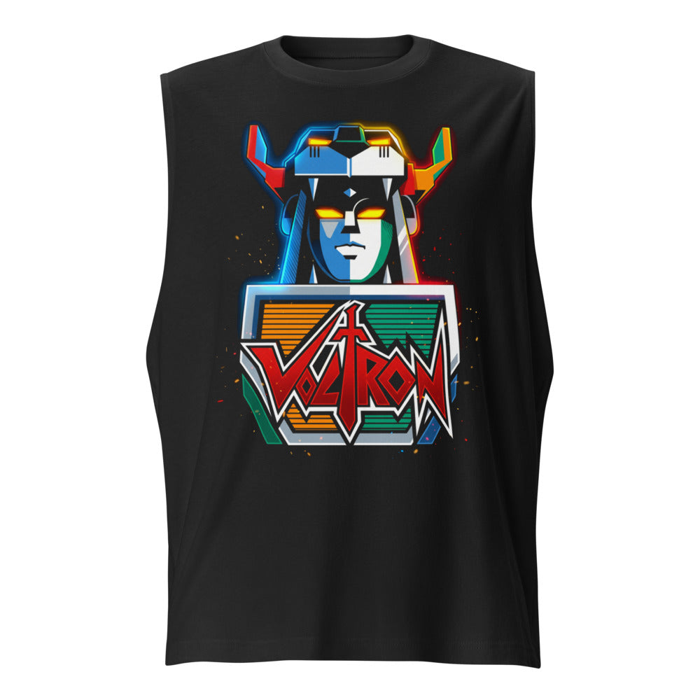 Sin Mangas Voltron Neon Robot Head Yellow Eyes - Frente