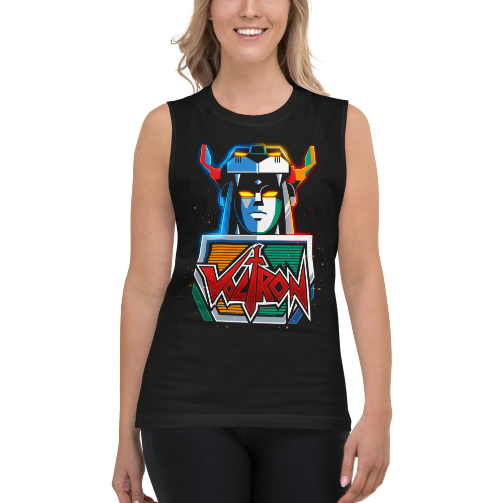 Sin Mangas Voltron Neon Robot Head Yellow Eyes - Modelo femenina