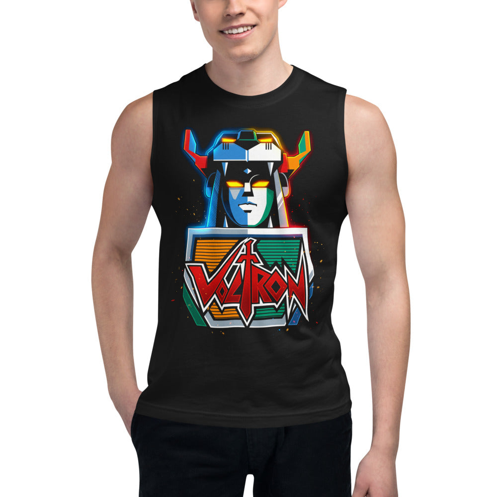 Sin Mangas Voltron Neon Robot Head Yellow Eyes - Modelo masculino