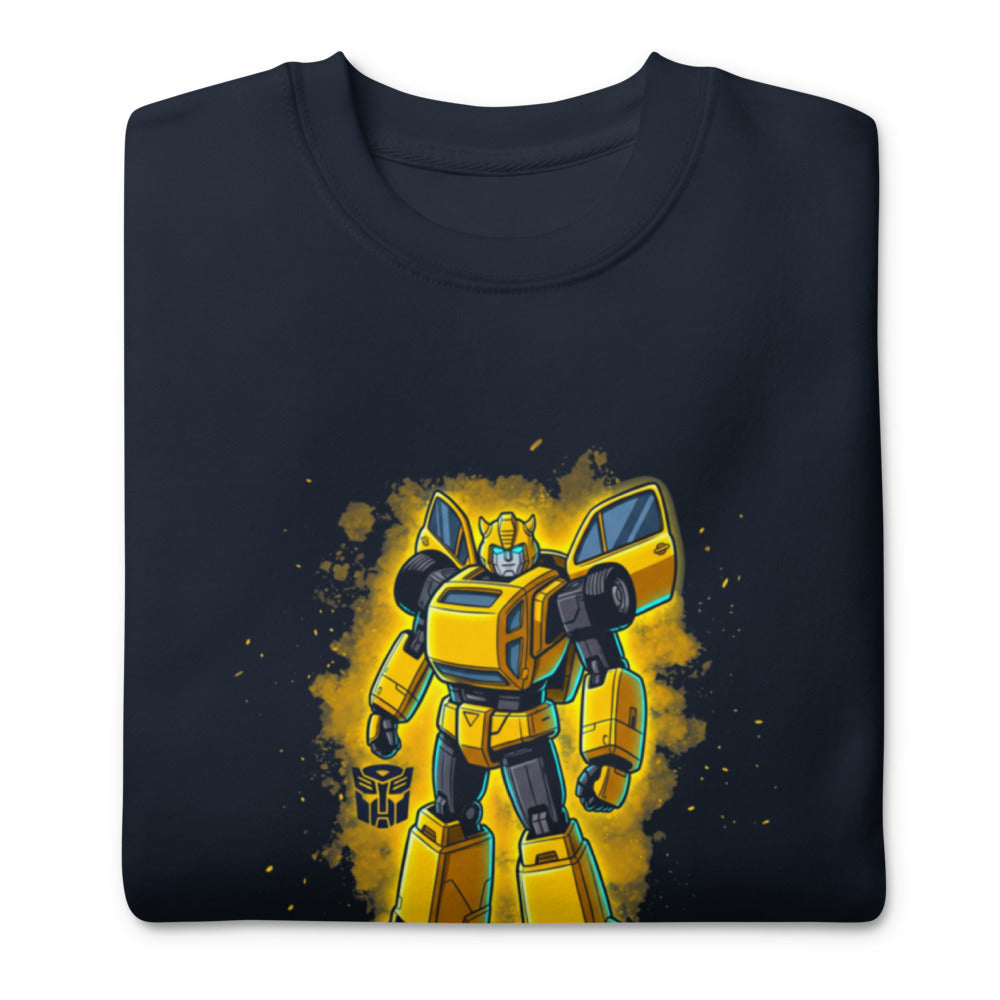 Suéter Bumblebee Autobot Yellow Glow Dust Cloud - Doblado