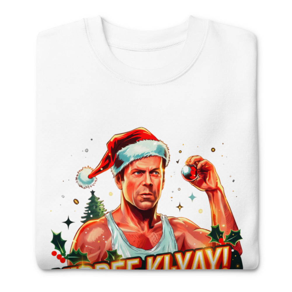 Suéter Yippee Ki Yay Ho Ho Ho Santa Hat - Doblado