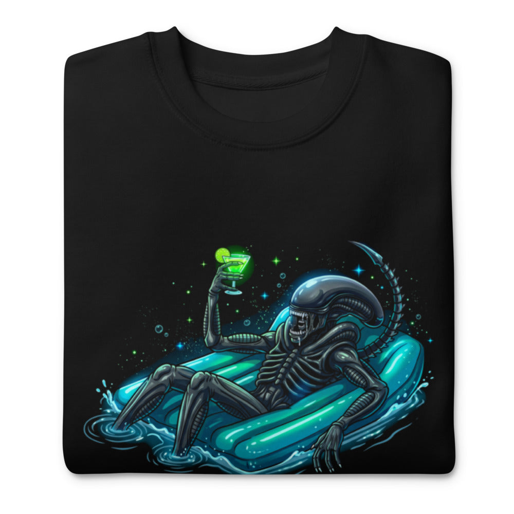 Suéter Alien Xenomorph Pool Float Green Cocktail - Doblado