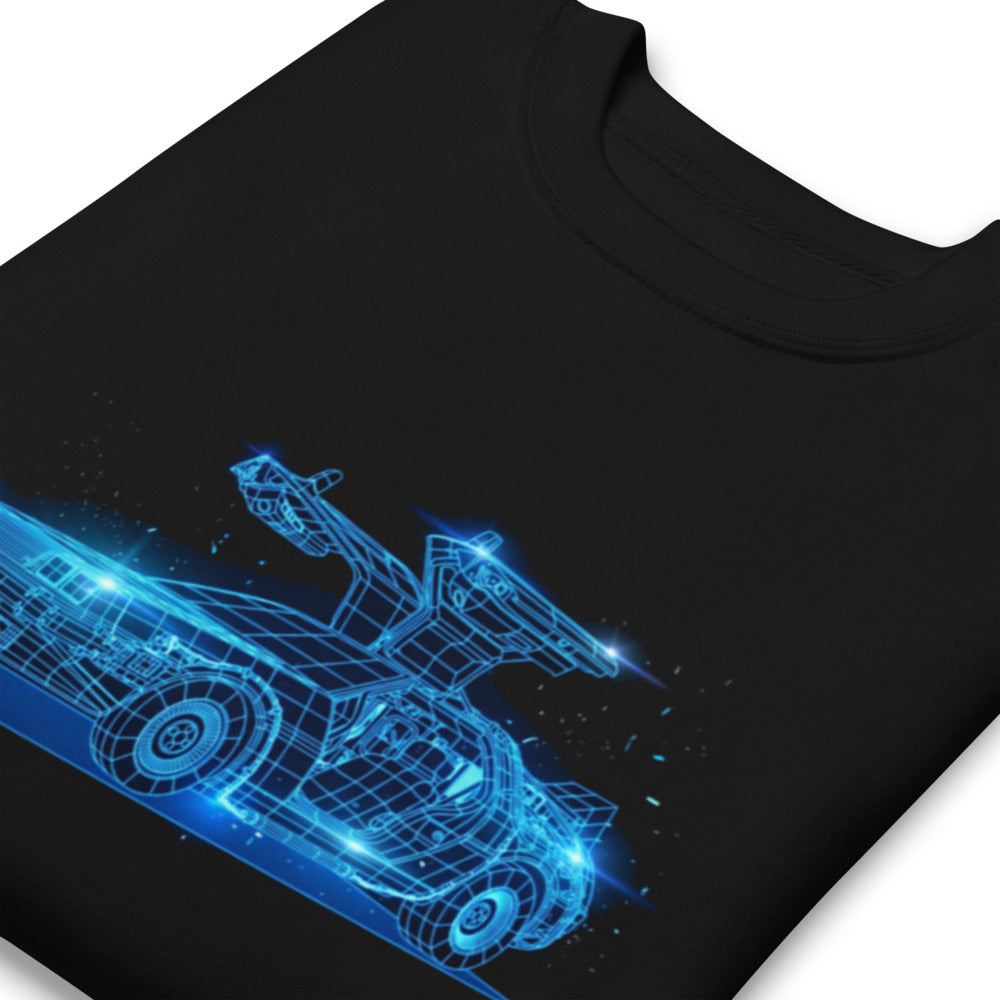 Suéter Back To The Future DeLorean Neon Wireframe - Doblado zoom