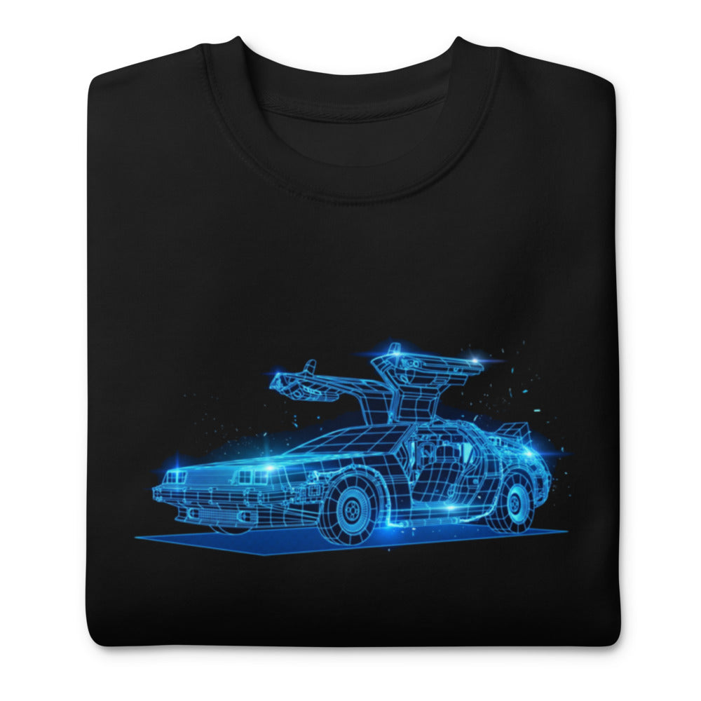 Suéter Back To The Future DeLorean Neon Wireframe - Doblado