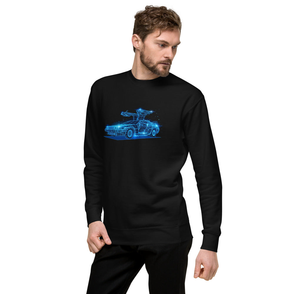 Suéter Back To The Future DeLorean Neon Wireframe - Lateral izquierdo