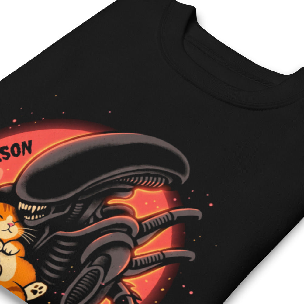 Suéter Cat Person Xenomorph Hugging Orange Kitten - Doblado zoom