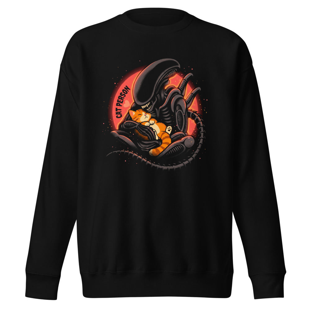 Suéter Cat Person Xenomorph Hugging Orange Kitten - Frente