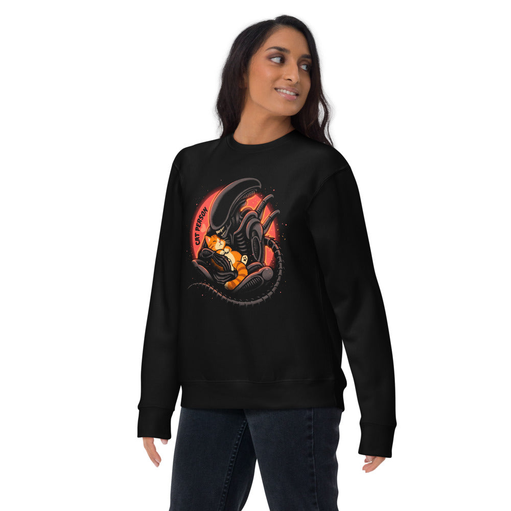 Suéter Cat Person Xenomorph Hugging Orange Kitten - Lifestyle mujer
