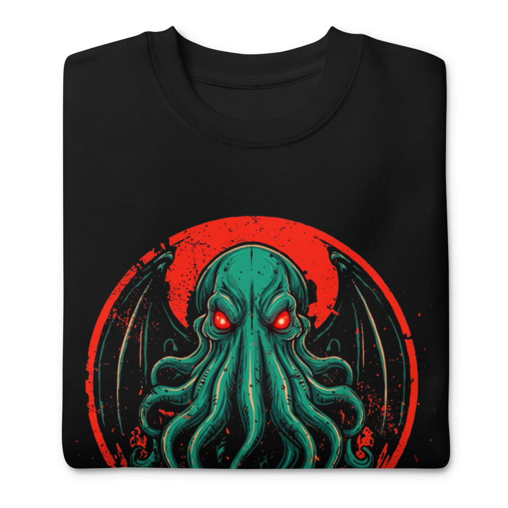 Suéter Cthulhu Red Eyes Bat Wings - Doblado