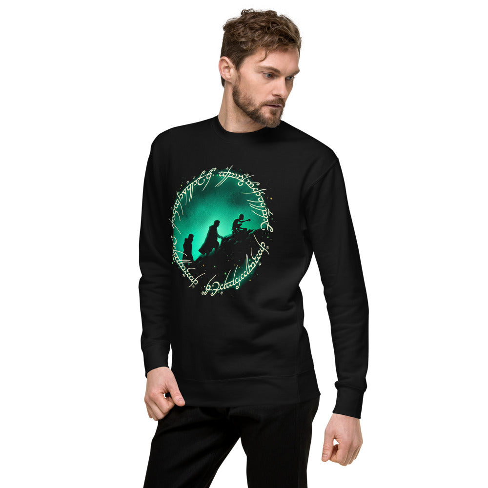 Suéter Frodo Sam Gollum One Ring Script Green Glow - Lateral izquierdo
