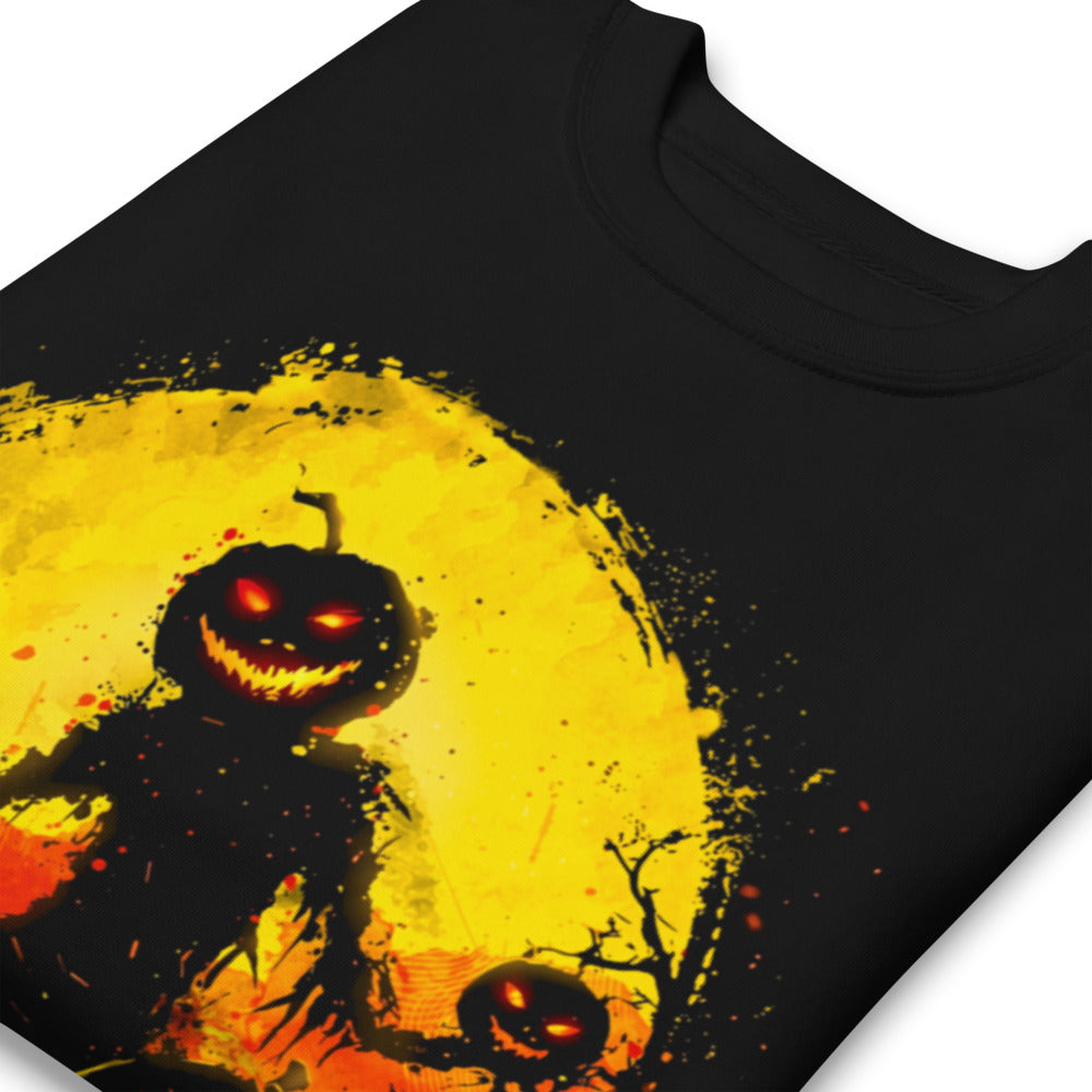 Suéter Halloween Pumpkin Scarecrow Moon - Doblado zoom
