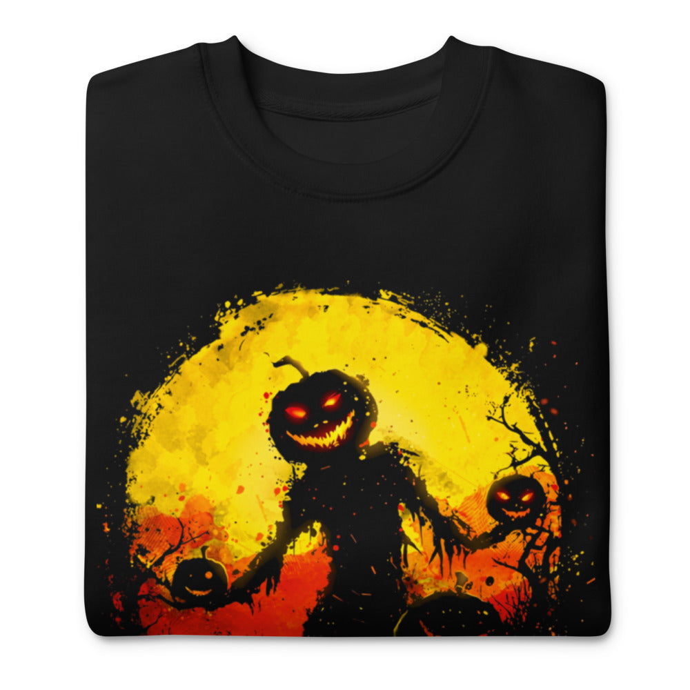 Suéter Halloween Pumpkin Scarecrow Moon - Doblado