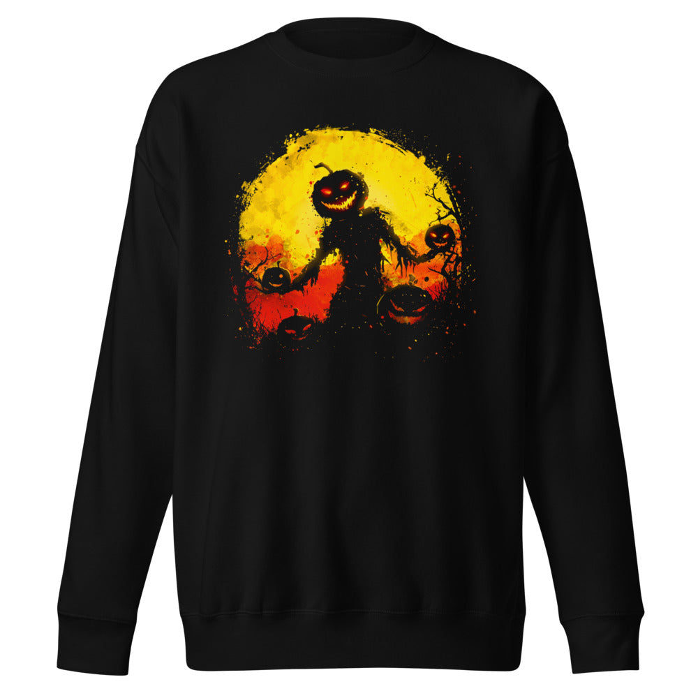 Suéter Halloween Pumpkin Scarecrow Moon - Frente