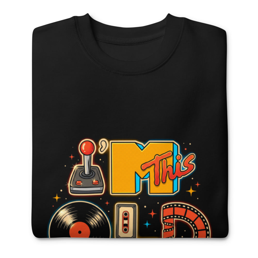 Suéter I'm This Old Retro Joystick Vinyl VHS - Doblado