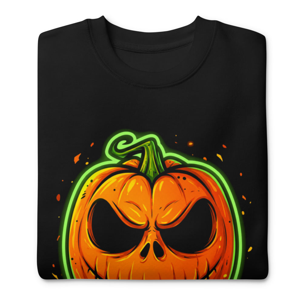 Suéter Neon Green Skull Jack O Lantern - Doblado