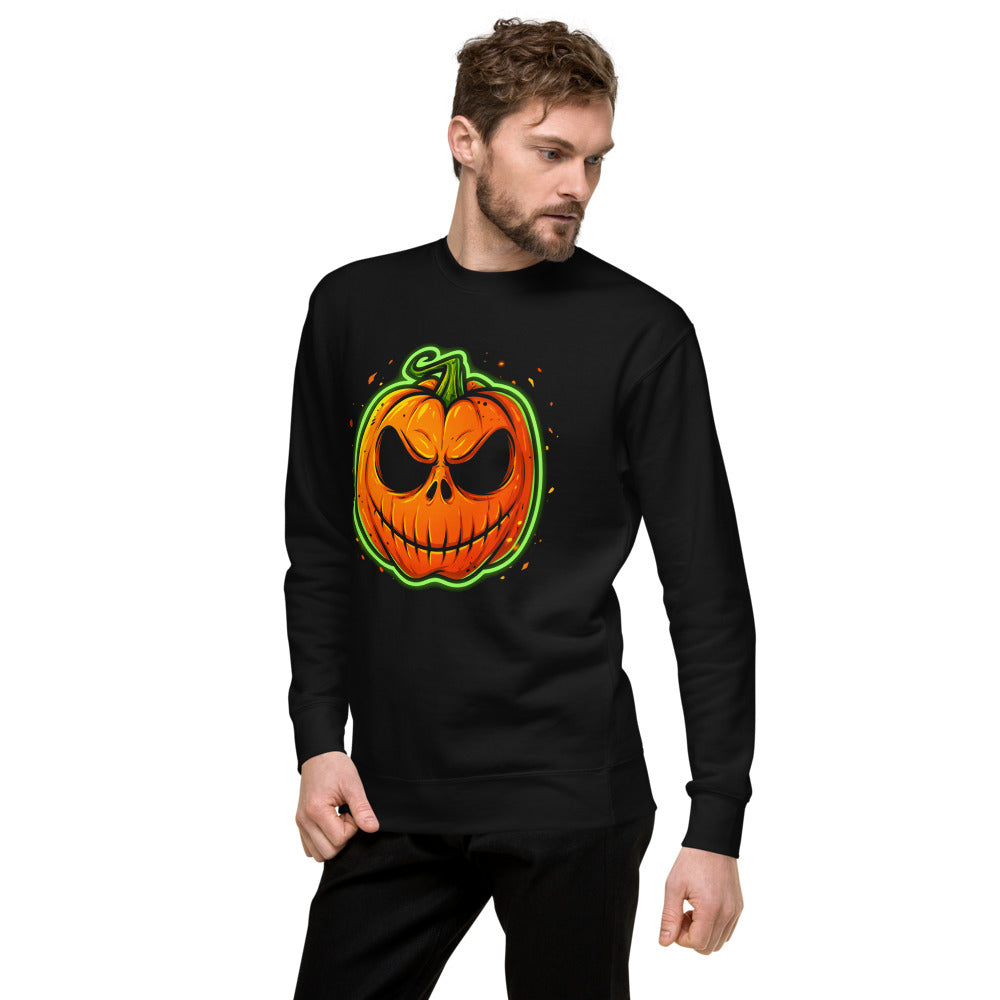 Suéter Neon Green Skull Jack O Lantern - Lateral izquierdo