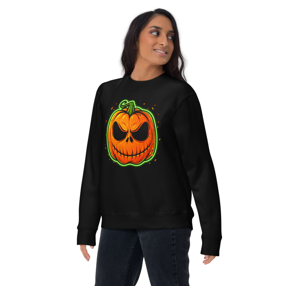 Suéter Neon Green Skull Jack O Lantern - Lifestyle mujer