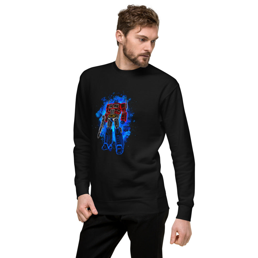 Suéter Optimus Prime Neon Outline Nebula - Lateral izquierdo