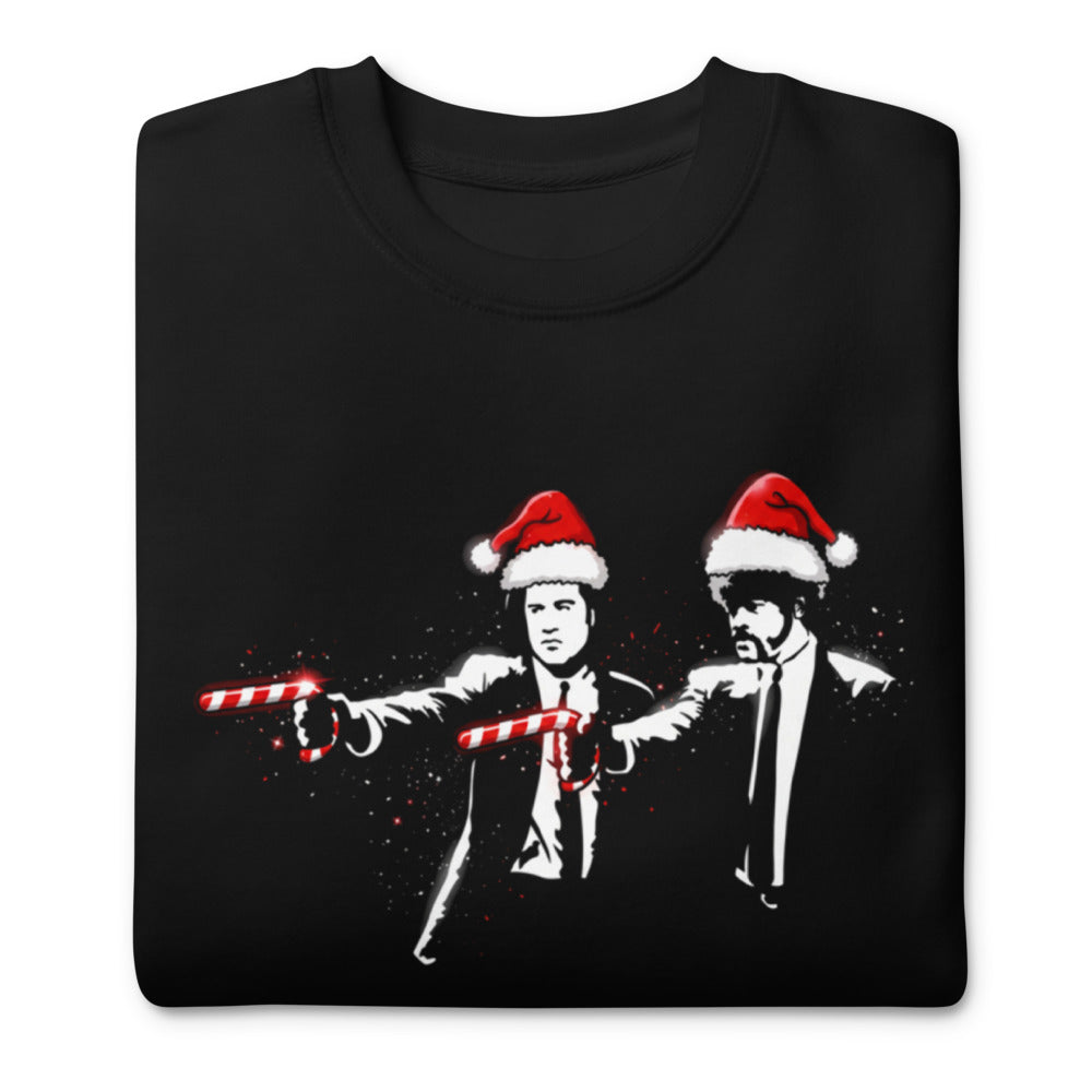 Suéter Pulp Fiction Santa Hats Candy Canes - Doblado