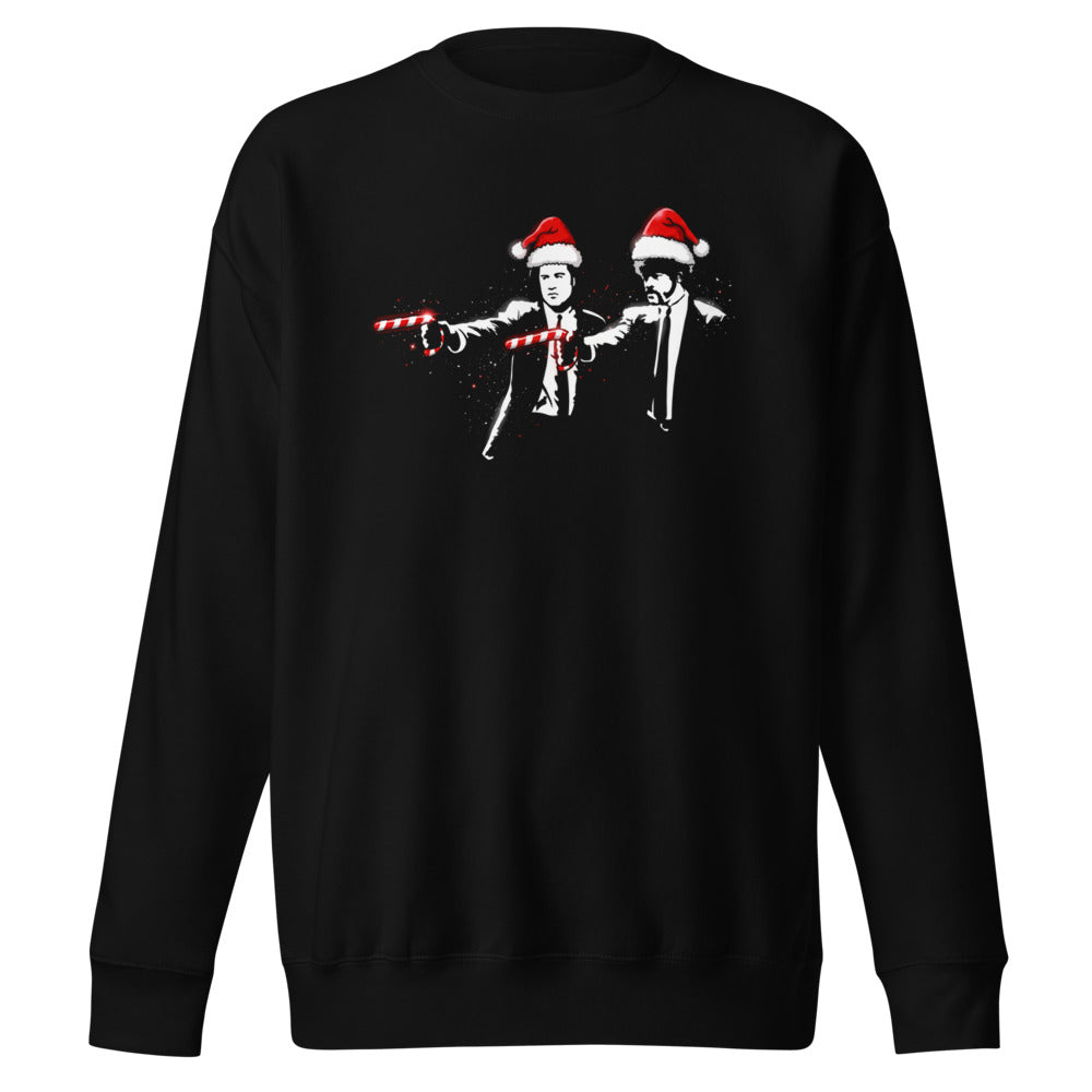 Suéter Pulp Fiction Santa Hats Candy Canes - Frente