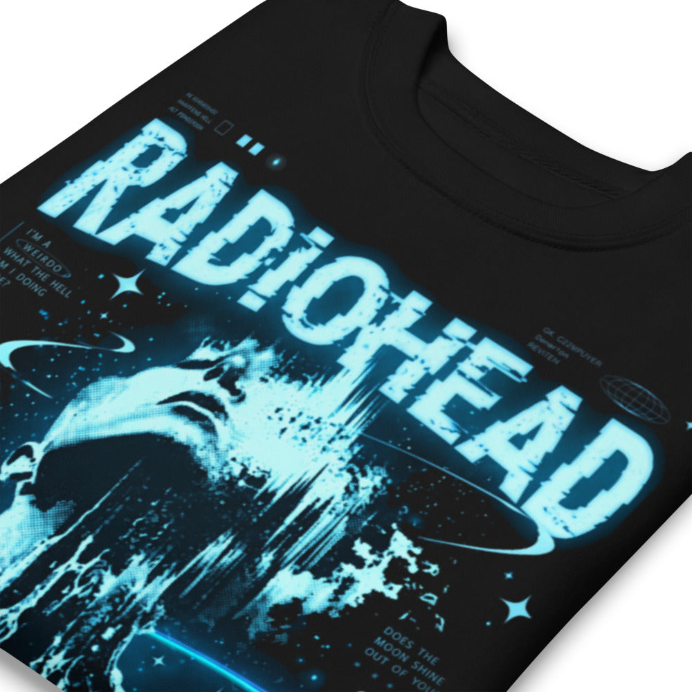 Suéter Radiohead Kid A Cyan Glitch Face - Doblado zoom