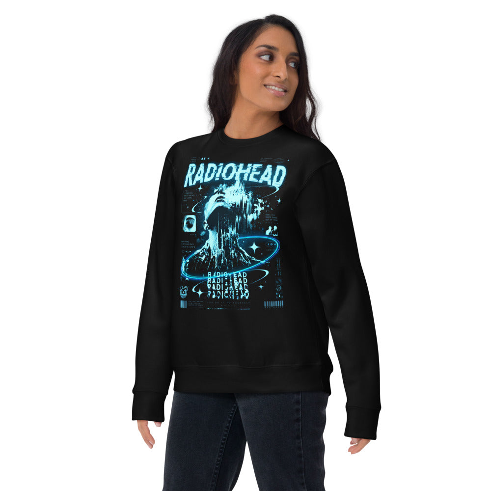 Suéter Radiohead Kid A Cyan Glitch Face - Lifestyle mujer