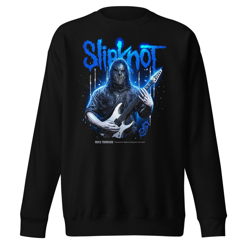 Suéter Slipknot Blue Neon Mask White Guitar - Frente