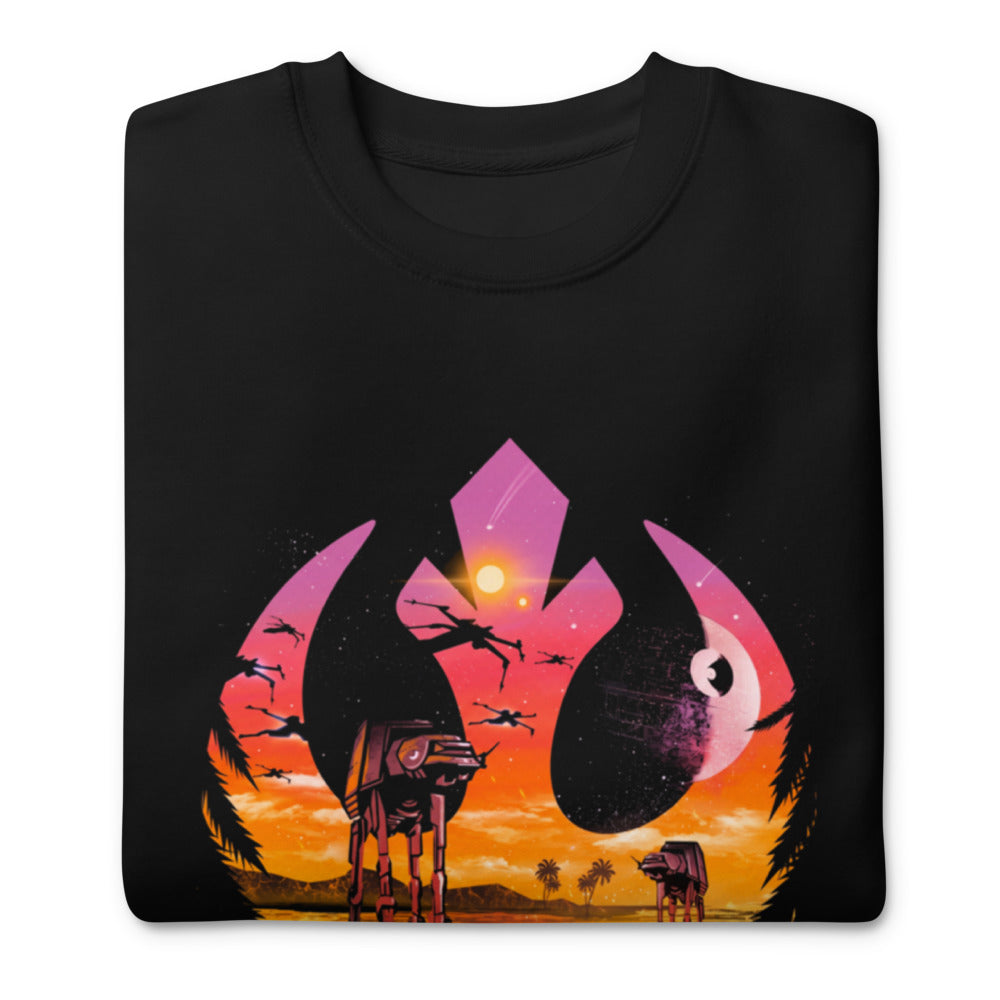 Suéter Star Wars Rebel Emblem Death Star Sunset - Doblado