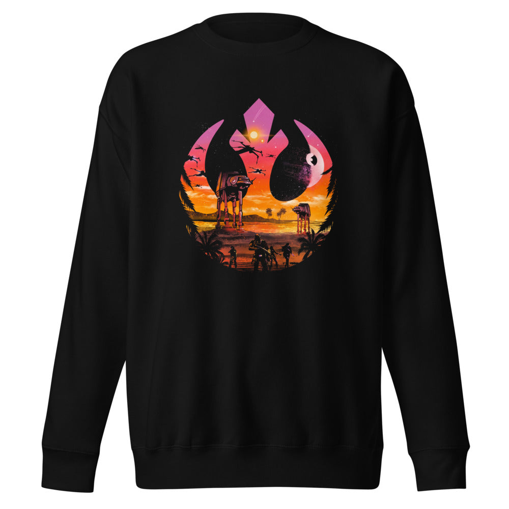 Suéter Star Wars Rebel Emblem Death Star Sunset - Frente