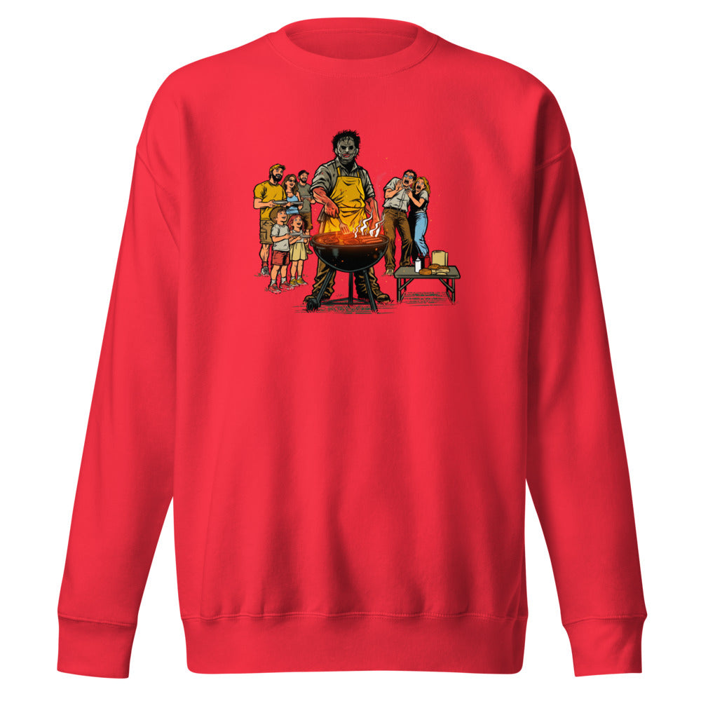 Suéter Leatherface Backyard BBQ Terrified Guests - Frente