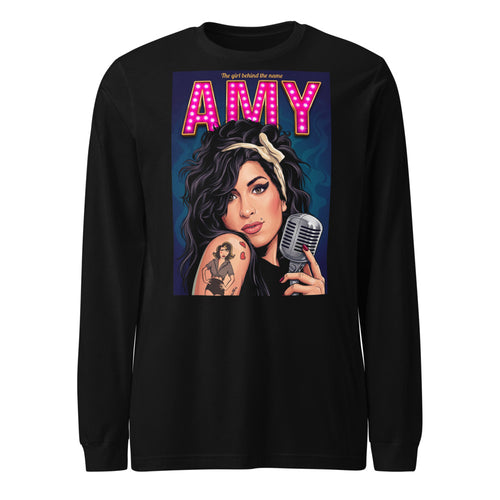 Amy Winehouse Girl Behind The Name manga larga negra frente