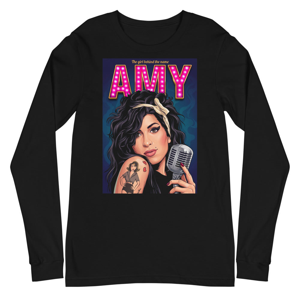 Amy Winehouse Girl Behind The Name manga larga negra plano