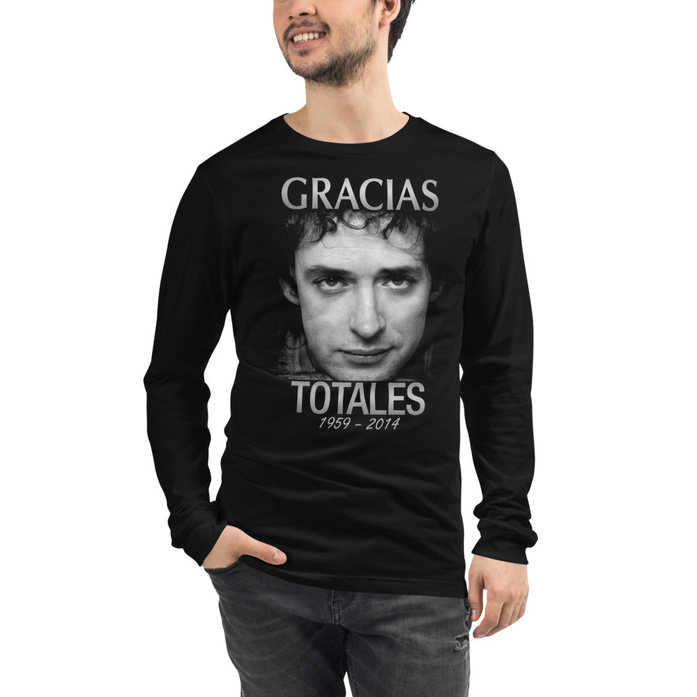 Gustavo Cerati Gracias Totales Tribute manga larga negra modelo masculino