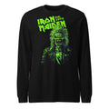 Iron Maiden Eddie Est 1975 Green manga larga negra frente