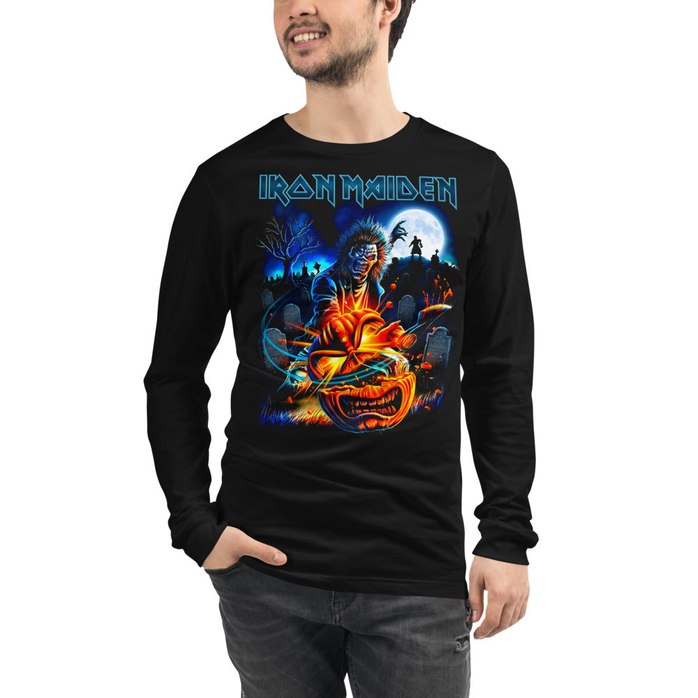 Iron Maiden Eddie Graveyard Pumpkin manga larga negra modelo masculino
