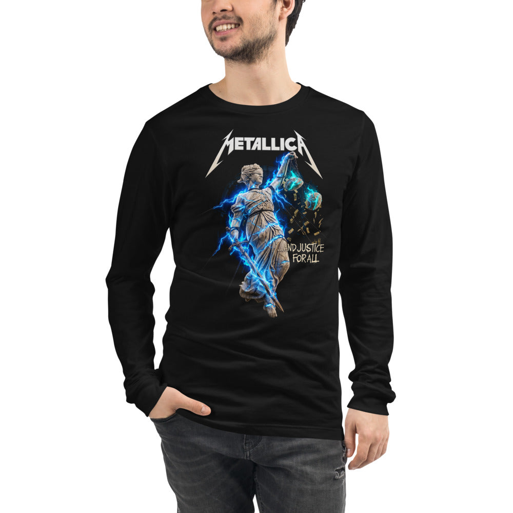 Metallica And Justice For All Statue manga larga negra modelo masculino