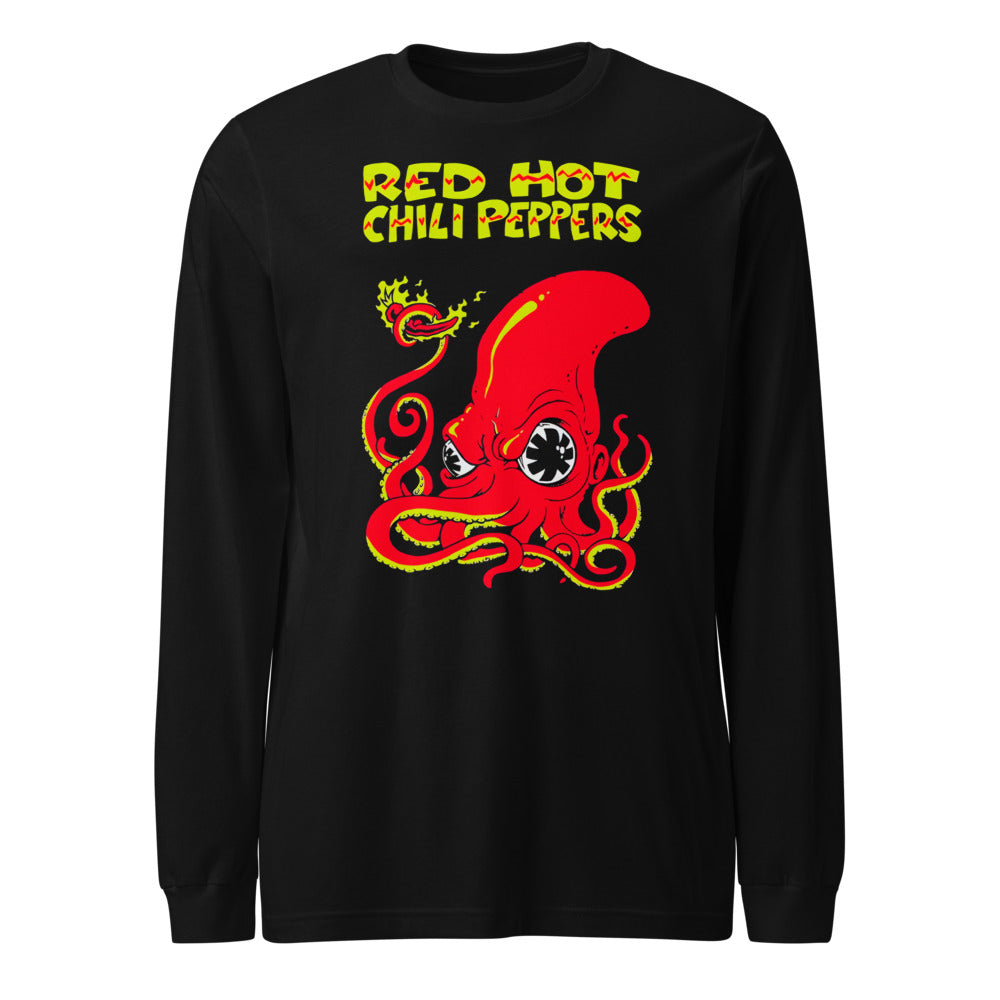 Red Hot Chili Peppers Octopus manga larga negra frente